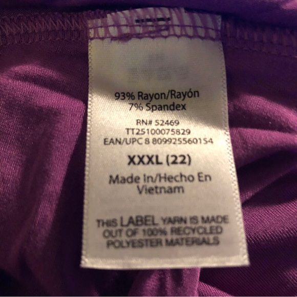 TIME and TRU Womens Tank Top Size XXXL 22 Relaxed Fit Sleeveless Orchid New - Picture 6 of 7
